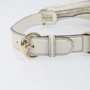 GUCCI Sherry Line Horsebit Shoulder Bag Leather White Gold 247604 Auth LN087V-8