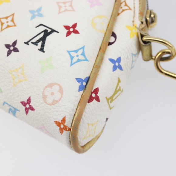 LOUIS VUITTON Monogram Multicolor Kate Clutch Bag White M55212 LV Auth LN088V