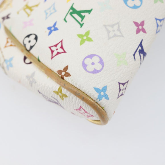 LOUIS VUITTON Monogram Multicolor Kate Clutch Bag White M55212 LV Auth LN088V