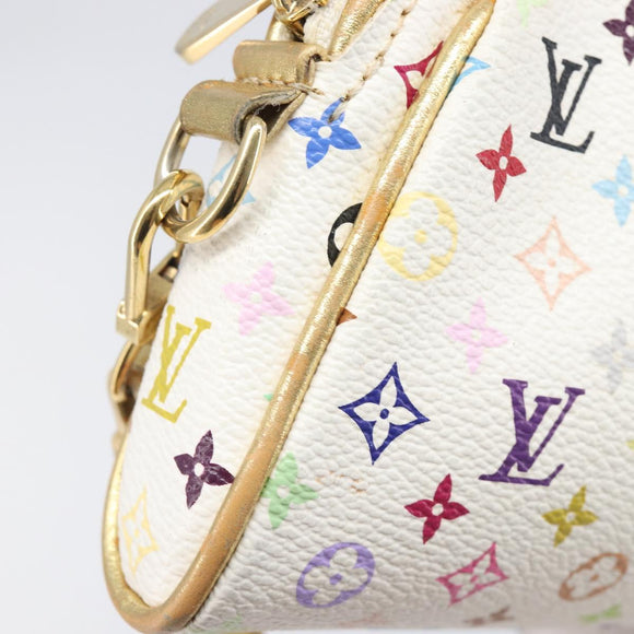 LOUIS VUITTON Monogram Multicolor Kate Clutch Bag White M55212 LV Auth LN088V