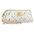 LOUIS VUITTON Monogram Multicolor Kate Clutch Bag White M55212 LV Auth LN088V-1