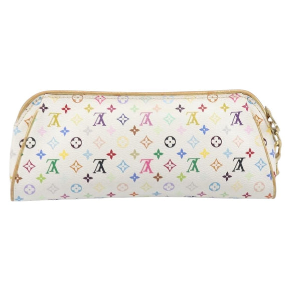 LOUIS VUITTON Monogram Multicolor Kate Clutch Bag White M55212 LV Auth LN088V