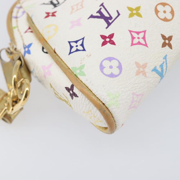 LOUIS VUITTON Monogram Multicolor Kate Clutch Bag White M55212 LV Auth LN088V