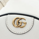 GUCCI x Adidas Shoulder Bag Leather White Gold Tone 702626 Auth LN090M-15