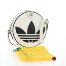 GUCCI x Adidas Shoulder Bag Leather White Gold Tone 702626 Auth LN090M-23