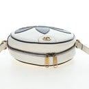 GUCCI x Adidas Shoulder Bag Leather White Gold Tone 702626 Auth LN090M-6
