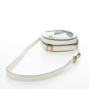 GUCCI x Adidas Shoulder Bag Leather White Gold Tone 702626 Auth LN090M-7