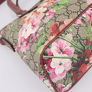 GUCCI GG Supreme Blooms Hand Bag PVC 2way Beige Pink 429019 Auth LN091V-16