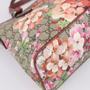 GUCCI GG Supreme Blooms Hand Bag PVC 2way Beige Pink 429019 Auth LN091V-18