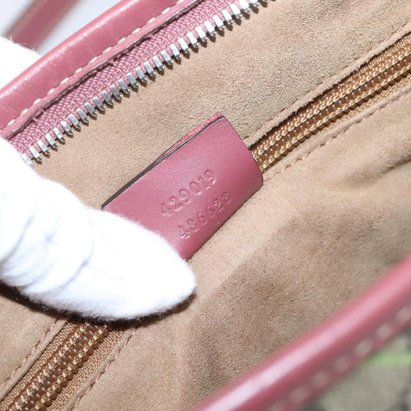 GUCCI GG Supreme Blooms Hand Bag PVC 2way Beige Pink 429019 Auth LN091V