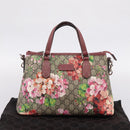 GUCCI GG Supreme Blooms Hand Bag PVC 2way Beige Pink 429019 Auth LN091V-12