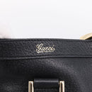 GUCCI Abbey Hand Bag Leather Black Gold Tone 130739 Auth LN093V-17