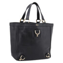 GUCCI Abbey Hand Bag Leather Black Gold Tone 130739 Auth LN093V-1