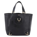 GUCCI Abbey Hand Bag Leather Black Gold Tone 130739 Auth LN093V-13