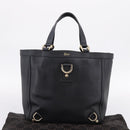 GUCCI Abbey Hand Bag Leather Black Gold Tone 130739 Auth LN093V-12