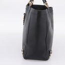 GUCCI Abbey Hand Bag Leather Black Gold Tone 130739 Auth LN093V-4