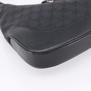 GUCCI GG Canvas Jackie Shoulder Bag Black Silver 001 3306 Auth LN094V-14