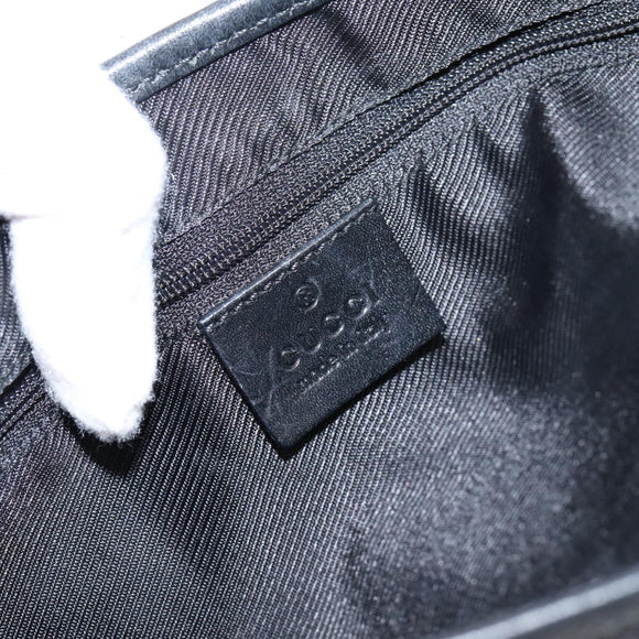 GUCCI GG Canvas Jackie Shoulder Bag Black Silver 001 3306 Auth LN094V