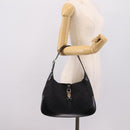 GUCCI GG Canvas Jackie Shoulder Bag Black Silver 001 3306 Auth LN094V-23