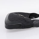 GUCCI GG Canvas Jackie Shoulder Bag Black Silver 001 3306 Auth LN094V-4