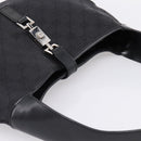 GUCCI GG Canvas Jackie Shoulder Bag Black Silver 001 3306 Auth LN094V-6