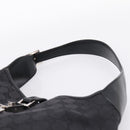 GUCCI GG Canvas Jackie Shoulder Bag Black Silver 001 3306 Auth LN094V-8