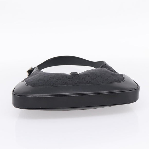 GUCCI GG Canvas Jackie Shoulder Bag Black Silver 001 3306 Auth LN094V