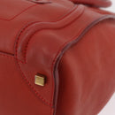 CELINE Luggage Mini Shopper Hand Bag Leather Red Gold Tone Auth LN095V-12