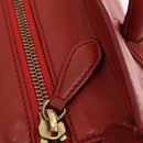 CELINE Luggage Mini Shopper Hand Bag Leather Red Gold Tone Auth LN095V-18