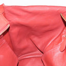 CELINE Luggage Mini Shopper Hand Bag Leather Red Gold Tone Auth LN095V-20