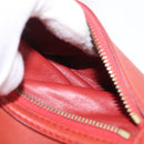 CELINE Luggage Mini Shopper Hand Bag Leather Red Gold Tone Auth LN095V-24