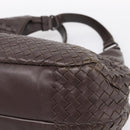 Bottega Veneta INTRECCIATO Campana Hand Bag Leather Brown 125787 Auth LN096V-18