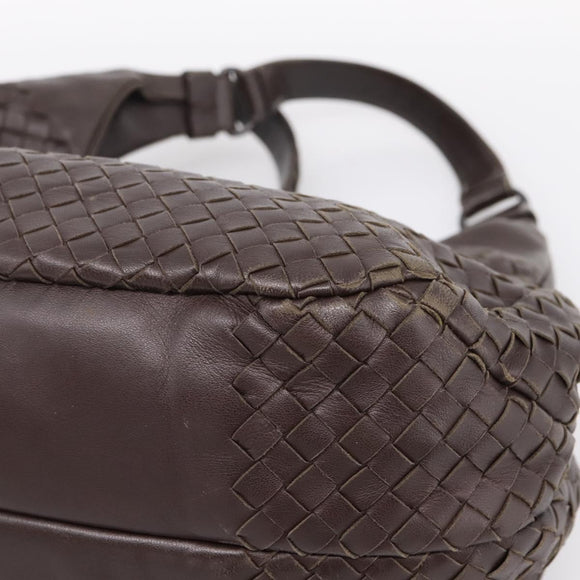 Bottega Veneta INTRECCIATO Campana Hand Bag Leather Brown 125787 Auth LN096V