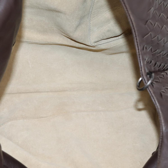Bottega Veneta INTRECCIATO Campana Hand Bag Leather Brown 125787 Auth LN096V