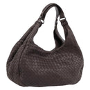 Bottega Veneta INTRECCIATO Campana Hand Bag Leather Brown 125787 Auth LN096V-1
