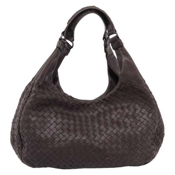 Bottega Veneta INTRECCIATO Campana Hand Bag Leather Brown 125787 Auth LN096V