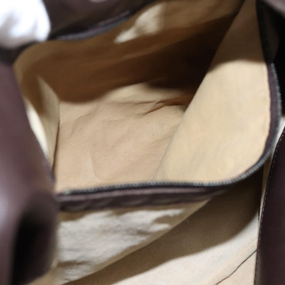 Bottega Veneta INTRECCIATO Campana Hand Bag Leather Brown 125787 Auth LN096V
