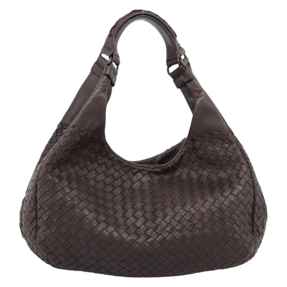 Bottega Veneta INTRECCIATO Campana Hand Bag Leather Brown 125787 Auth LN096V