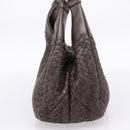 Bottega Veneta INTRECCIATO Campana Hand Bag Leather Brown 125787 Auth LN096V-3