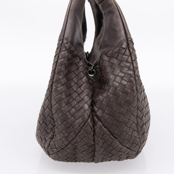 Bottega Veneta INTRECCIATO Campana Hand Bag Leather Brown 125787 Auth LN096V