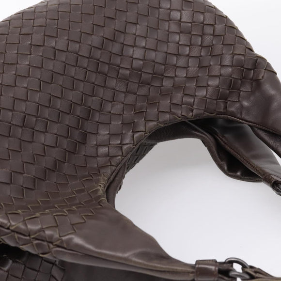 Bottega Veneta INTRECCIATO Campana Hand Bag Leather Brown 125787 Auth LN096V