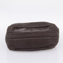 Bottega Veneta INTRECCIATO Campana Hand Bag Leather Brown 125787 Auth LN096V-5