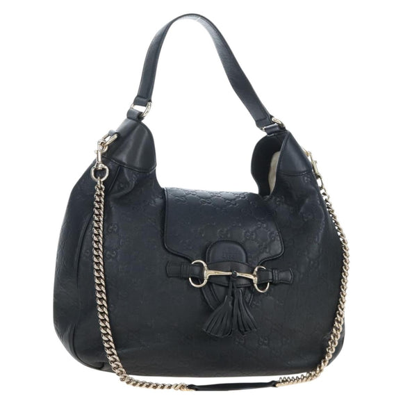 GUCCI GuccissimaGG Horsebit Chain Shoulder Bag Leather 2way 322226 Auth LN097V