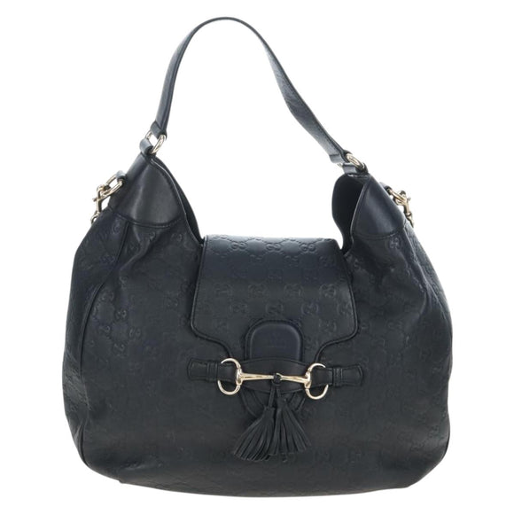 GUCCI GuccissimaGG Horsebit Chain Shoulder Bag Leather 2way 322226 Auth LN097V