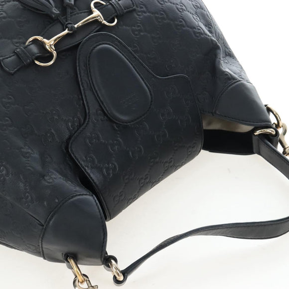 GUCCI GuccissimaGG Horsebit Chain Shoulder Bag Leather 2way 322226 Auth LN097V