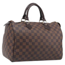 LOUIS VUITTON Damier Ebene Speedy 30 Hand Bag N41364 LV Auth LN098V-1