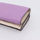 FENDI Peek A Boo Compact Wallet Leather Purple Silver 8M0426 Auth LN099M-10