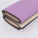FENDI Peek A Boo Compact Wallet Leather Purple Silver 8M0426 Auth LN099M-11