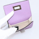 FENDI Peek A Boo Compact Wallet Leather Purple Silver 8M0426 Auth LN099M-13