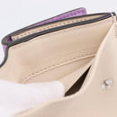 FENDI Peek A Boo Compact Wallet Leather Purple Silver 8M0426 Auth LN099M-20
